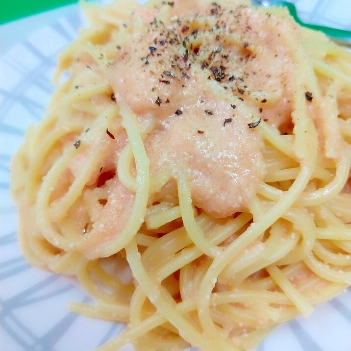 簡単♪手近な材料de(^^)辛子明太子パスタ♪